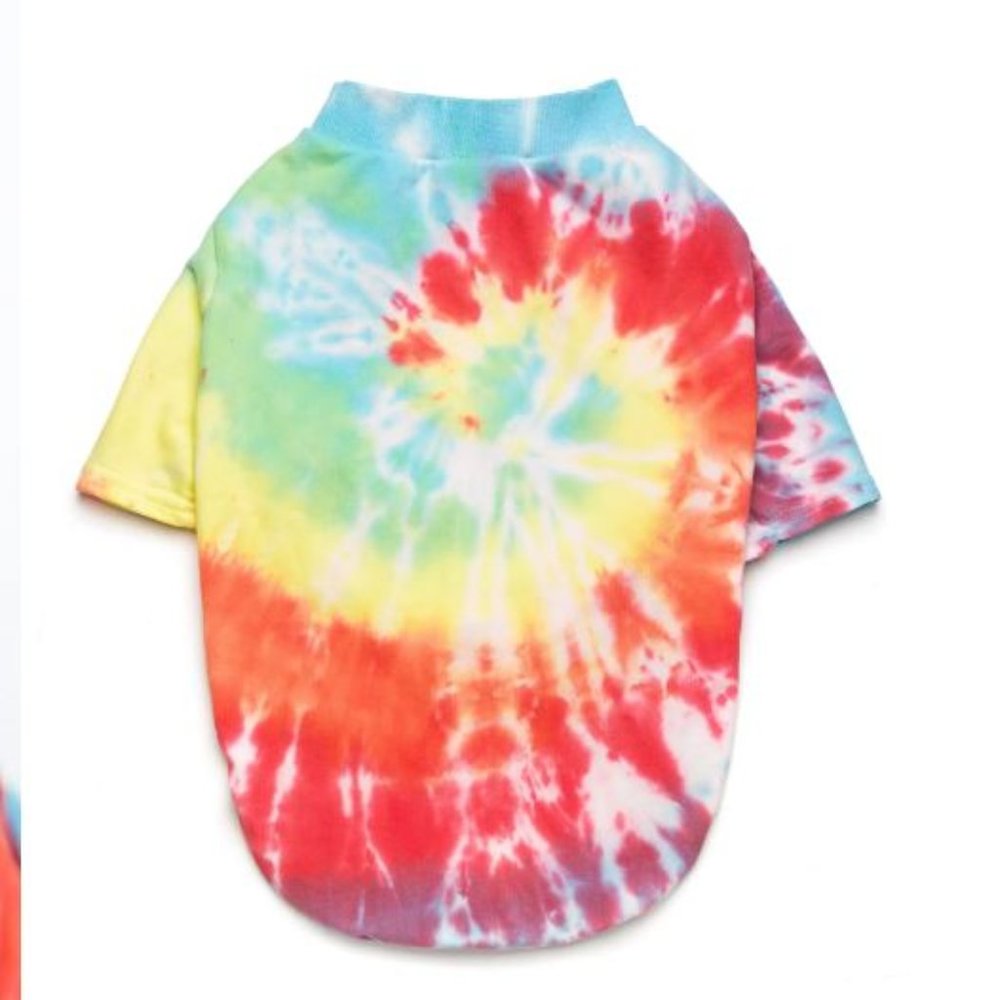 Rainbow Tie-Dye Dog Tee LOVETHYBEAST - NEW LARGE
